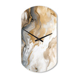 Gold And Grey A Marble Effect V - Asymmetric Metal Wall Clock