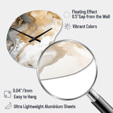 Gold And Grey A Marble Effect V - Asymmetric Metal Wall Clock
