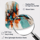 Orange Abstracted Geometric Explorations III - Asymmetric Metal Wall Clock