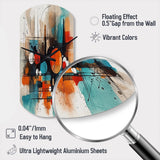 Orange Abstracted Geometric Explorations III - Asymmetric Metal Wall Clock