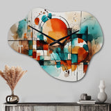 Orange Geometric Energy - Asymmetric Metal Wall Clock