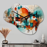 Orange Geometric Energy - Asymmetric Metal Wall Clock