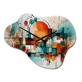 Orange Geometric Energy - Asymmetric Metal Wall Clock