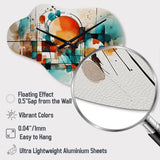 Orange Geometric Energy - Asymmetric Metal Wall Clock