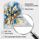Blue Abstracted Fractals And Dimensions I - Asymmetric Metal Wall Clock