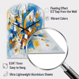 Blue Abstracted Fractals And Dimensions I - Asymmetric Metal Wall Clock