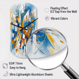 Blue Abstracted Fractals And Dimensions I - Asymmetric Metal Wall Clock