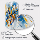 Blue Abstracted Fractals And Dimensions I - Asymmetric Metal Wall Clock