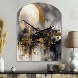 Exploring The Evolving Golden Moon I - Asymmetric Metal Wall Clock