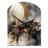 Exploring The Evolving Golden Moon I - Asymmetric Metal Wall Clock