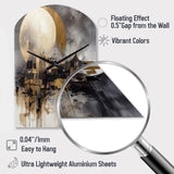 Exploring The Evolving Golden Moon I - Asymmetric Metal Wall Clock