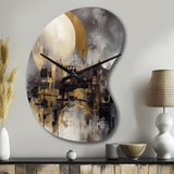 Exploring The Evolving Golden Moon I - Asymmetric Metal Wall Clock
