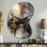 Exploring The Evolving Golden Moon I - Asymmetric Metal Wall Clock