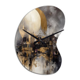 Exploring The Evolving Golden Moon I - Asymmetric Metal Wall Clock