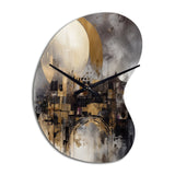 Exploring The Evolving Golden Moon I - Asymmetric Metal Wall Clock