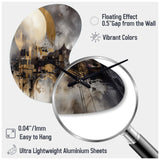 Exploring The Evolving Golden Moon I - Asymmetric Metal Wall Clock