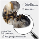 Exploring The Evolving Golden Moon I - Asymmetric Metal Wall Clock