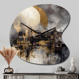 Exploring The Evolving Golden Moon I - Asymmetric Metal Wall Clock