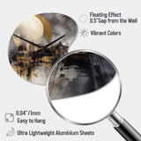 Exploring The Evolving Golden Moon I - Asymmetric Metal Wall Clock