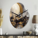 Exploring The Evolving Golden Moon I - Asymmetric Metal Wall Clock