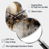 Exploring The Evolving Golden Moon I - Asymmetric Metal Wall Clock