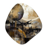 Exploring The Evolving Golden Moon II - Asymmetric Metal Wall Clock