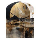 Exploring The Evolving Golden Moon III - Asymmetric Metal Wall Clock