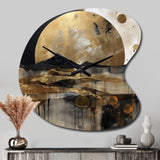 Exploring The Evolving Golden Moon III - Asymmetric Metal Wall Clock