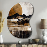 Exploring The Evolving Golden Moon IV - Asymmetric Metal Wall Clock