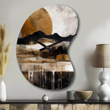 Exploring The Evolving Golden Moon IV - Asymmetric Metal Wall Clock