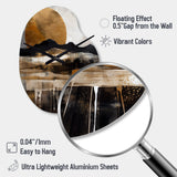 Exploring The Evolving Golden Moon IV - Asymmetric Metal Wall Clock
