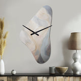 Gold And Grey Line Art In Motion II - Asymmetric Metal Wall Clock