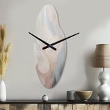Gold And Grey Line Art In Motion II - Asymmetric Metal Wall Clock