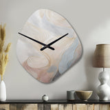 Gold And Grey Line Art In Motion II - Asymmetric Metal Wall Clock