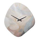 Gold And Grey Line Art In Motion II - Asymmetric Metal Wall Clock