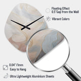 Gold And Grey Line Art In Motion II - Asymmetric Metal Wall Clock