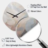 Gold And Grey Line Art In Motion II - Asymmetric Metal Wall Clock