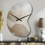 Gold And Grey Line Art In Motion III - Asymmetric Metal Wall Clock