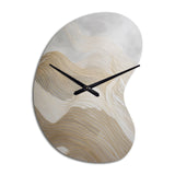 Gold And Grey Line Art In Motion III - Asymmetric Metal Wall Clock