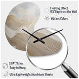 Gold And Grey Line Art In Motion III - Asymmetric Metal Wall Clock