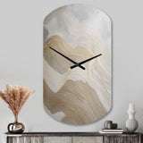 Gold And Grey Line Art In Motion III - Asymmetric Metal Wall Clock