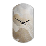 Gold And Grey Line Art In Motion III - Asymmetric Metal Wall Clock