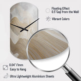 Gold And Grey Line Art In Motion III - Asymmetric Metal Wall Clock