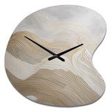 Gold And Grey Line Art In Motion III - Asymmetric Metal Wall Clock