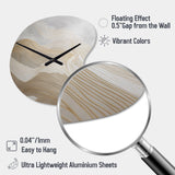 Gold And Grey Line Art In Motion III - Asymmetric Metal Wall Clock