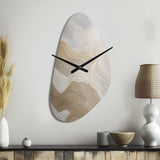 Gold And Grey Line Art In Motion III - Asymmetric Metal Wall Clock