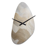 Gold And Grey Line Art In Motion III - Asymmetric Metal Wall Clock