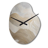 Gold And Grey Line Art In Motion III - Asymmetric Metal Wall Clock