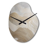 Gold And Grey Line Art In Motion III - Asymmetric Metal Wall Clock