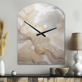 Gold And Grey Linear Expressions V - Asymmetric Metal Wall Clock
